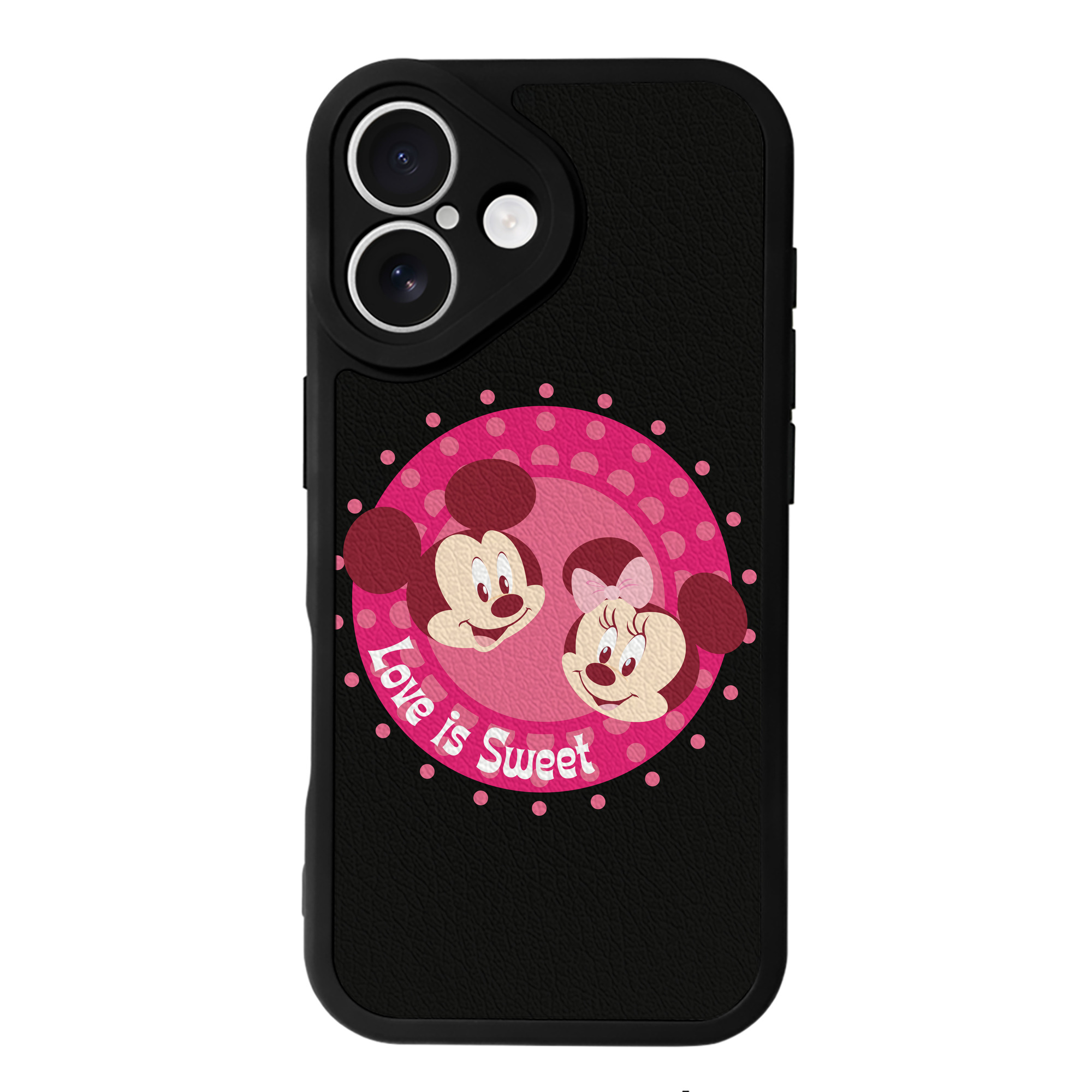 （画像用） ミッキーマウス Mickey Mouse 【iPhone 16シリーズ対応】シリコンスマホケース（レザー調） 材質：シリコン